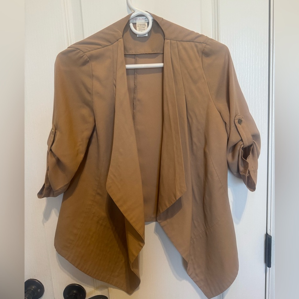 Open Blazer Khaki color